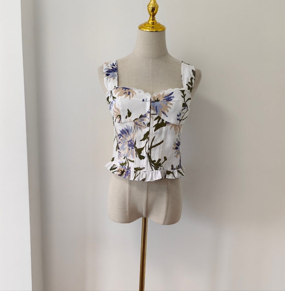 Reformation Anatolia Linen Two Piece Top And Skirt Set - Picture 7 of 15